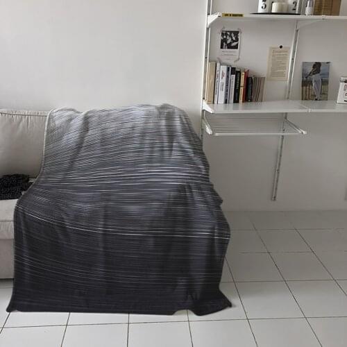 Home Soft Blankets Stripes Lines Gray Adult Children Bedroom Bed Sofa Throw Blankets Office Warm Air Conditioning Quilt