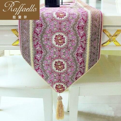 Rafael home upscale dining table Bubu arts gold and silver embroidered table runner Continental Coffee purple cloth place mat Ma