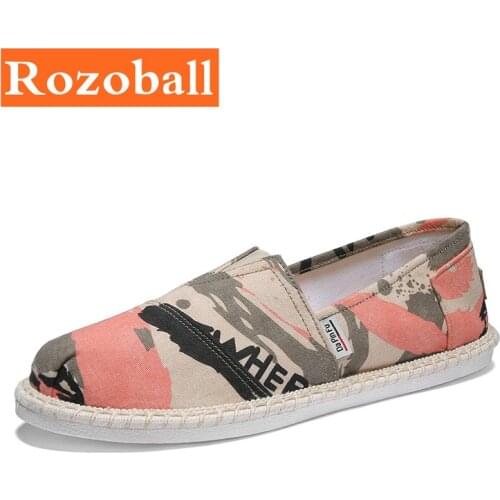 Men Canvas Shoes Men Summer Camouflage Loafers Cheap Slip-on Espadrilles Men Casual Shoes Breathable Shoes Dropshipping Rozoball