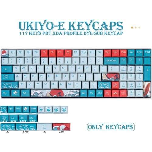 PBT Keycap 117 Keys XDA Profile DYE-SUB Personalized Ukiyo-e Keycaps For Cherry MX Switch Mechanical Keyboard