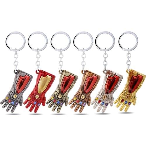 Marvel Avengers Ironman Infinity Gauntlet Gloves Keychain Figure Model Toys