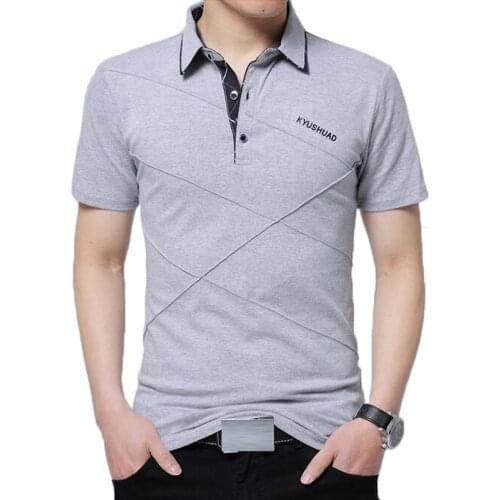 Brand New Casual T-shirt Men Short Sleeve Fitness Striped Tee Shirt Tops Camiseta Mens Turn Down Collar T Shirts Plus Size 5XL