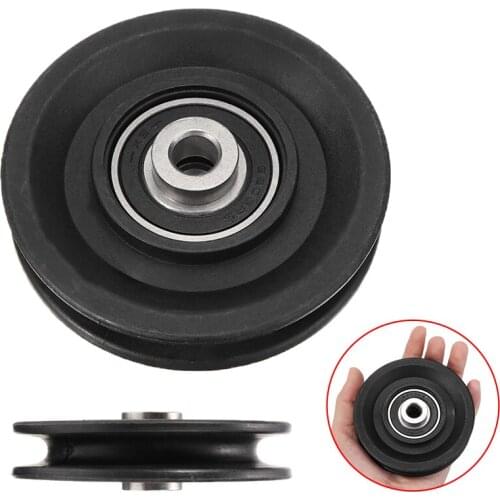 1Pc 3.5" 90mm Nylon Bearing Black Pulley Wheel Cable Gym Universal Strength Training Fitness Equipment Parts Accessories