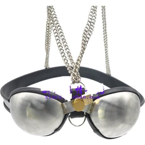 SM stainless steel new clothes milk tastefor man or female chastity underwear metal overclothes women bra set bdsm bondage