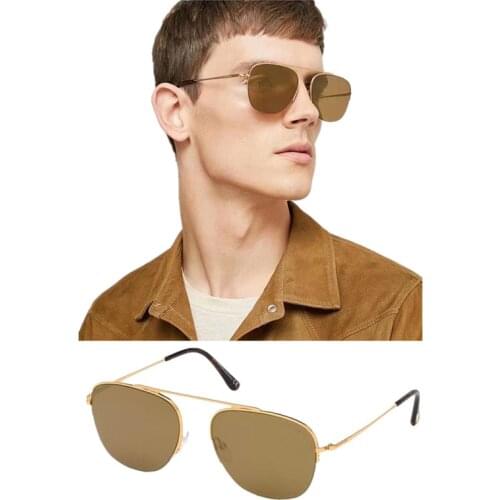 Fashion Men Pilot Polarized Sunglasses UV400 56-18-145 Unisex Metal Halfrim Gradient GOGGLES Lightweight Women Eyeglasses