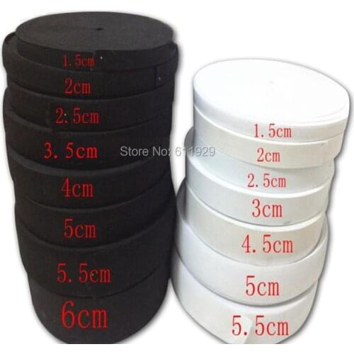Garment clothing trousers pants elastic/DIY blank tape/white or black elastic ribbon 40 meters a lot Free shipping