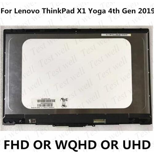 Original test well For Lenovo ThinkPad X1 Yoga 2019 Version laptop LCD display touch screen assembly FRU:00NY678 SD10M67986