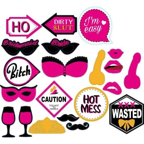 21pcs Photo Booth Props for Bachelorette Party
