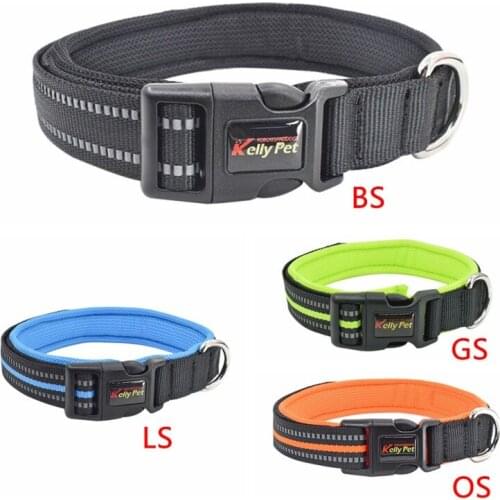 Pet Reflective Silk Collar Soft Neoprene Filled Breathable Nylon Pet Collar.Adjustable For Small Medium And Large Dog 2021 New