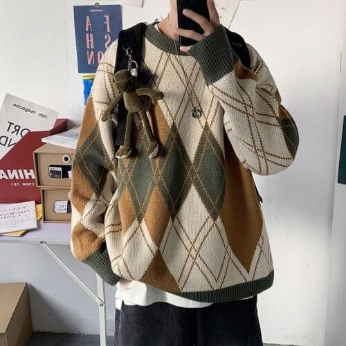 Mens Graphic Printed Warm Sweater Autumn Winter 2020 Woman Fashion Casual Loose Fashion Korean Streetwear Sweater
