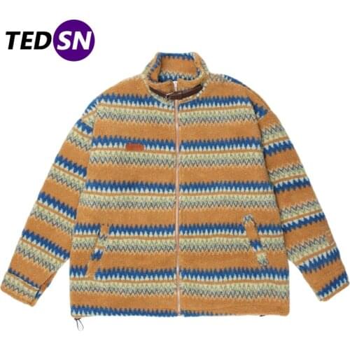 LACIBLE Hip Hop Wave Striped Patchwork Parka Jackets Men Streetwear Retro Jacket Coats 2020 Winter Harajuku Jacket Warm Outwear