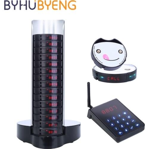 BUHUBYENG WaterProof Restaurant Waiter Buzzer Call Wireless Calling System Automatic Paging Machine Camarero Vibrating Pagers