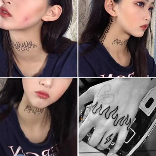 Waterproof Temporary Tattoo Sticker Body Makeup Flame Finger Tattoo Art Clean the surface of the skin to make it dry