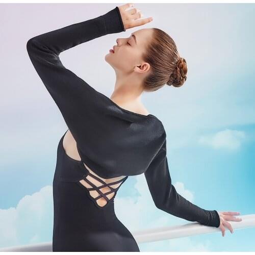 Adult Women Ballet leotard Wrap Sweater Dance Tops Knit Coat Warm Shawl Long Sleeves Dance Sweater Girls Gymnastic Activewear