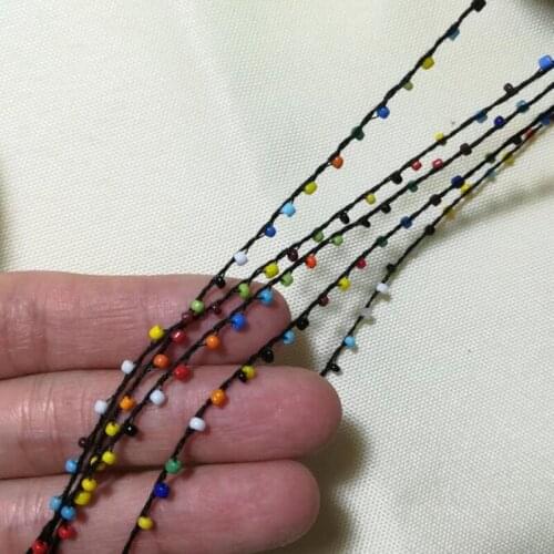 1M New Rainbow Lace Crystal Beads Sequin Fabric Beaded Ribbon Trim Sewing Applique Collar Cord Wedding Dress Decor P16