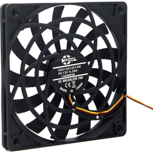 1pcs new SXDOOL 12012 Slim 12mm Thickness 120X12mm DC 12V 0.20A 39CFM 1400RPM 18dba Quiet Silent Fans
