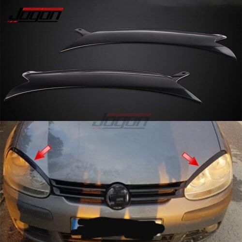 2pcs/set Car Headlight Cover For Volkswagen GOLF GTI MK5 JETTA R32 RABBIT 2006-2008 2009 Eyelids Head Lights Eyebrow Accessories