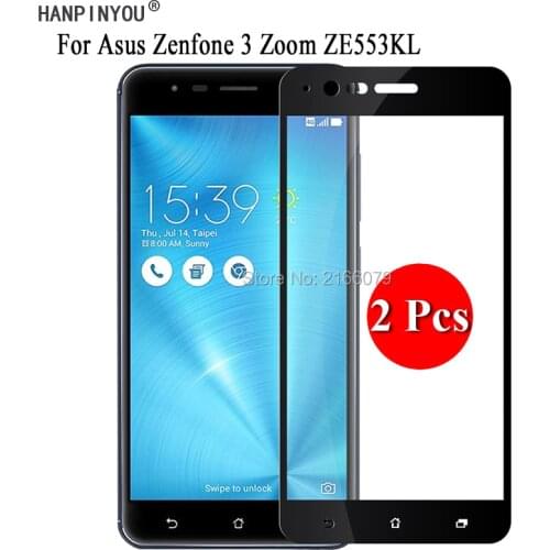 2 Pcs/Lot For Asus Zenfone 3 Zoom ZE553KL 5.5" Full Cover Screen Protector Tempered Glass Protective Film + Clean Tools