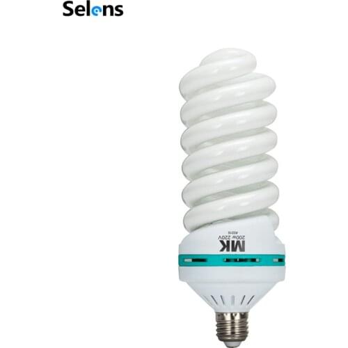 200W 5500K E27 220V CFL Blub for Photographic Softbox Studio Lighting Equipment 92% CRI