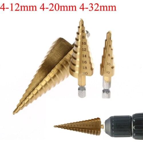 3pcs HSS Step Gold Drill Bit Set HSS steel 3 Types Drill Bit For Thin Metals