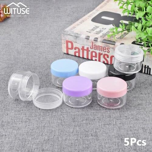 5pcs 10g/15g/20g Mini Sample Cosmetic Container Cream Lip Balm Makeup Jars Pot Cream Jars Pot Makeup Face Cream Containers