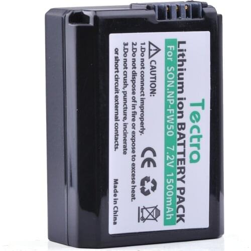 Tectra 1PC NP-FW50 NP FW50 NPFW50 Battery 1500mAh Camera Bateria for Sony NEX-7 NEX-5N NEX-5R NEX-F3 NEX-3D Alpha a5000 a6000