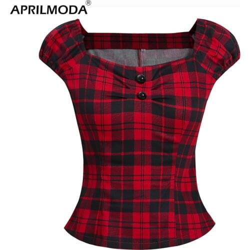 APRIL MODA Women's Plaid Shirts