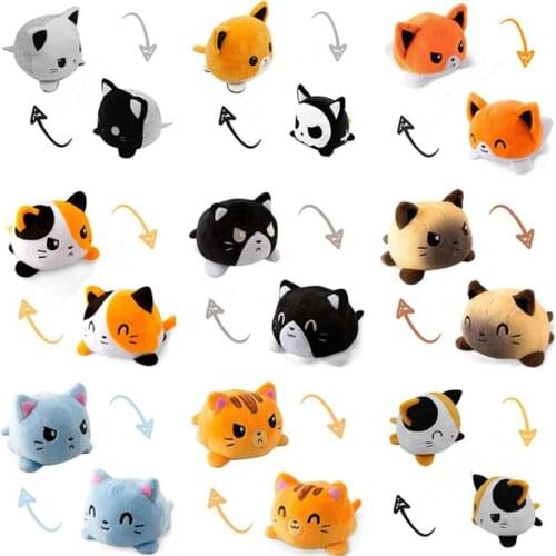 Double-Sided Flip Cat Gato Kids Soft Gift Plushie Plush Animals Double-Sided Flip Doll Cute Toys For Kid Girl 2021