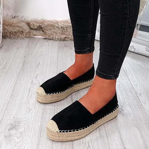 Womens Platform Espadrilles Flock Shoes Slippers Womens Casual Shoes Breathable Flax Hemp Canvas Shoes Drop Shipping