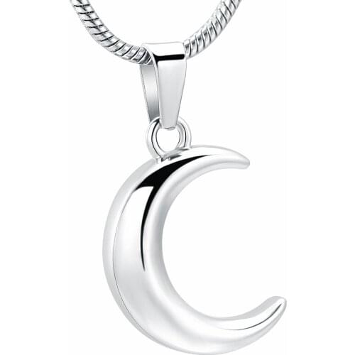 IJD12833 Crescent Moon Urn Necklace Ashes Memorial Cremation Keepsake Jewelry Unique Pendant for Women