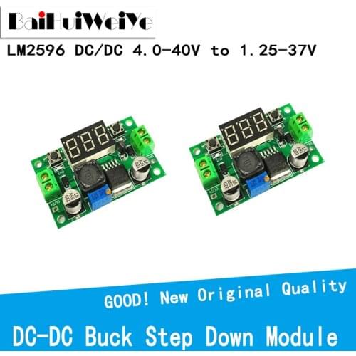 LM2596 DC-DC Buck Step Down Module LM2596 DC/DC 4.0~40V to 1.25-37V Adjustable Voltage Regulator With LED Voltmeter