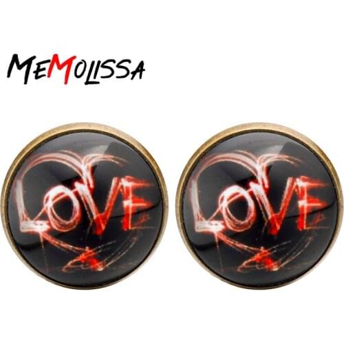 MeMolissa 2018 New Arrival Round shape LOVE mens wedding cufflinks fashion metal material gifts for men