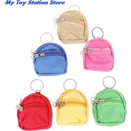 Mini Bag Shaped Keychain Coin Purse Backpack Doll Backpack Bag Accessories 6 colors 1pc