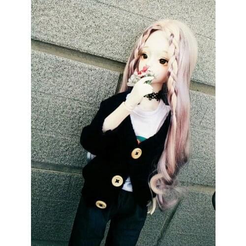 Fashion Clothes For Dolls Dark Blue Button Knit Wool Coat For 1/3 BJD SD Clothes Toys For Children Dress Up Dolls Accessories