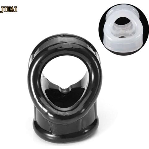 Male TPE Scrotum Ball Stretcher Chastity Cock Ring Penis Ring Chastity belt Sex Toys For Men Delay Lock Penis Sleeve Cockring