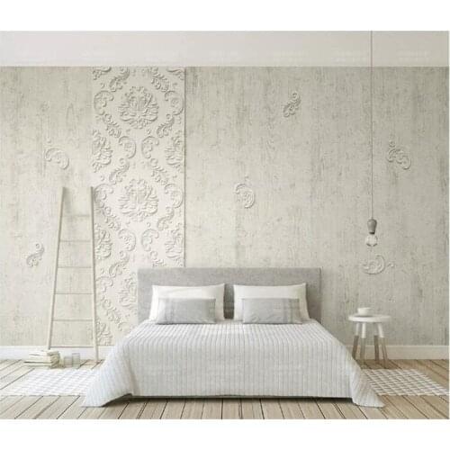 Wood Texture Embossed Parget Damask Flower 3d Wallpaper Mural for Bedroom Photo 3D Flower Mural Wall paper Wall Stickers