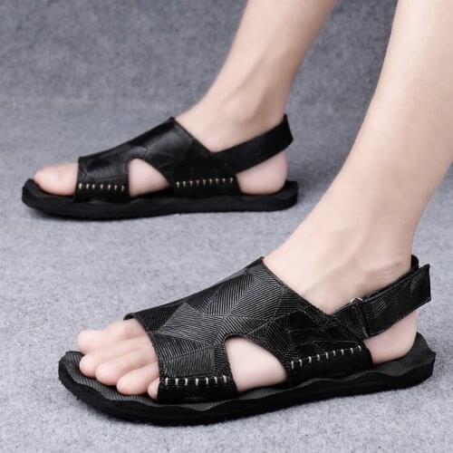 New Mens Shoes Brand Men Casual Shoes Luxury Sandals Man Comfortable Anti-slip Outdoor Beach Flats Man Handmade Summer Footwear