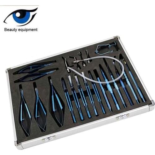 Ophthalmic microsurgical instrument set 21 sets stainless steel titanium alloy microsurgical instrument set