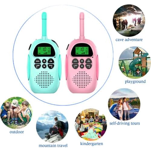 2PCS 3-5km Range Two Way Walkie Talkies Radio Interphone Toys for Children Kids Outdoor Walking Camping Gifts
