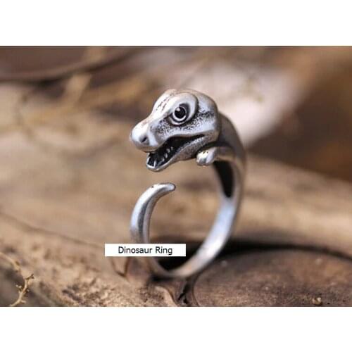 Adjustable Antique Silver/Gold Dinosaur Ring cute Animal Unique Retro fashion Jewelry gift Free Size gift idea