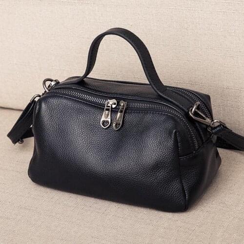 Genuine Leather Luxury Handbags For Women Boston Tote Ladies Small Crossbody Bag Fashion Casual Female Shoulder Bag Purse
