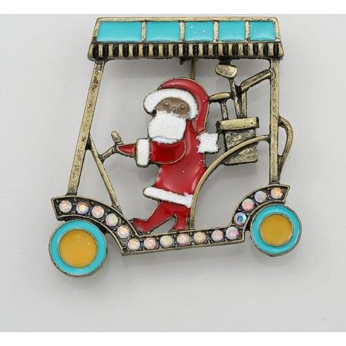 Christmas grandpa delivery van drop glaze set auger new winter sweater cardigan coat dust coat fashionable joker brooch