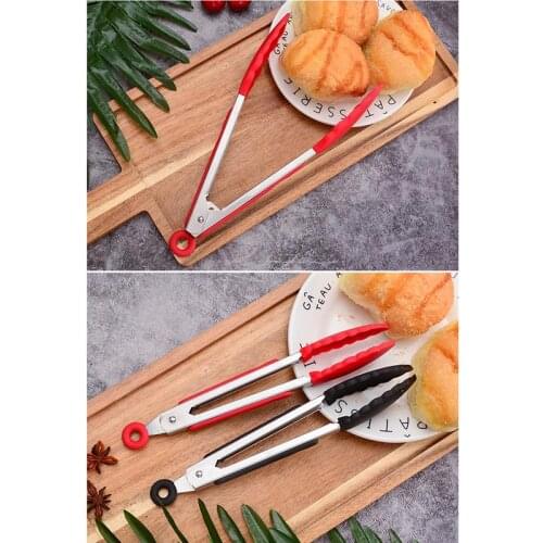 3 Pairs Kitchen Food Tongs Heat-resistant Silicone Barbecue Salad Tongs Non-slip Serving Tongs Home Kitchen Accessories