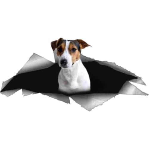 Protected Car Sticker Cover Scratches Cute 3D Pet Jack Russell Terrier Dog Pet Animal Accessories Car Window PVC 13cm X 6cm