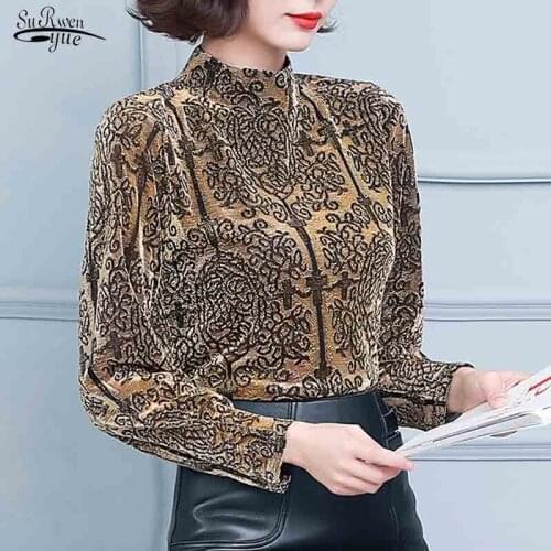 Vintage 2021 Autumn Winter New Mesh Long Sleeve T-shirt Elegant Women O-neck Embroidery Sexy Blouse Female Clothing Blusas 16724