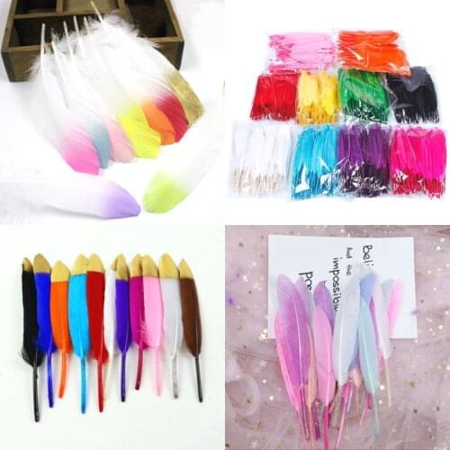 10-15cm Goose Feather 14-20cm Gradient Color Feathers For Costumes Plume DIY Feather Jewelry Making Craft Accessories 10/50pcs