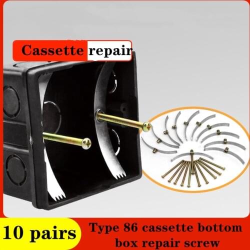 10pcs Manganese steel repair screw for 86 Type Dark Box replace Junction box fixed wall Switch Socket Mount Box Cassette repair