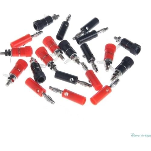 10Pairs/Set Black Red 4mm Binding Post Speaker Terminal Banana Plug Socket Jack Connectors