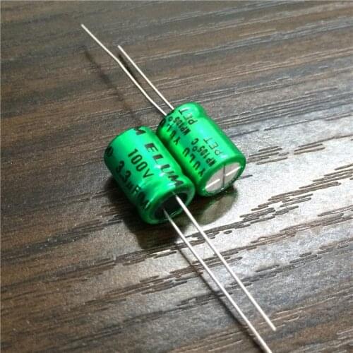 10pcs 3.3uF 100V ELUM NP 8x11.5mm 100V3.3uF Bipolar Aluminum Electrolytic Capacitor