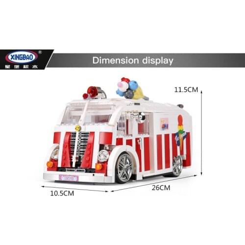 1000pcs XingBao Blocks Creative Ice Cream Car Model Educational Bricks Architecture Kids Gift Childre Christmas present 08004